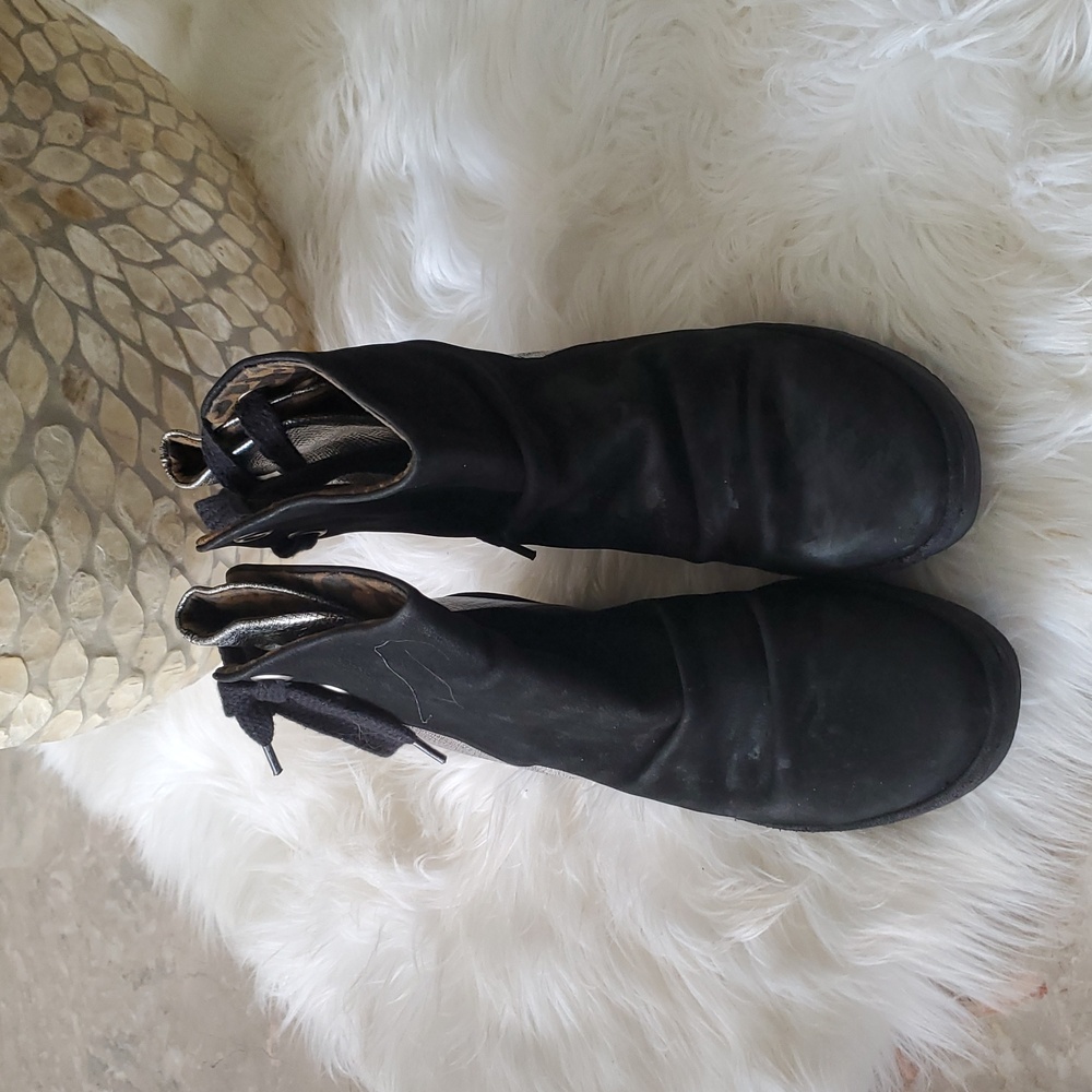Fly London black silver wedge suade shoe size 39 - Picture 3 of 14